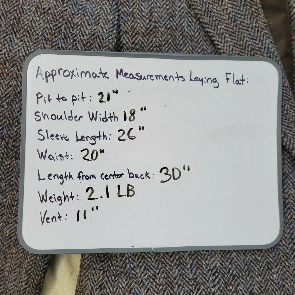 Vintage 80s  Harris Tweed Blazer Brown Herringbone Wool Sport Coat 40R‎